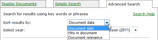 Sort results by drop-down